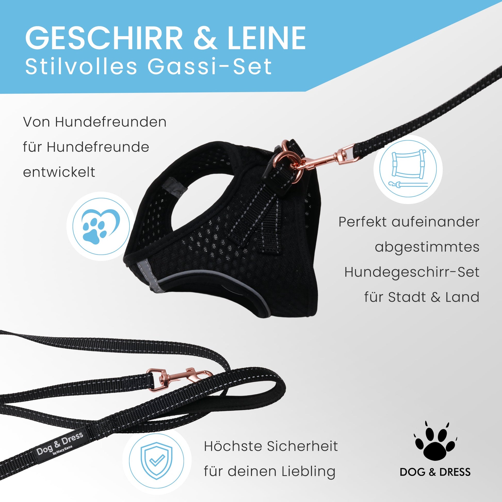 Hundegeschirr + Leine Set "Little one" für Welpen - Dog & Dress