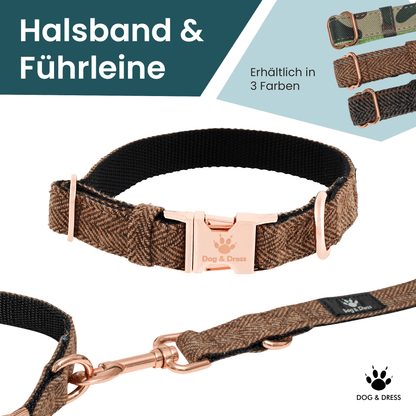 Hundehalsband + Leine Set "Argos" inkl. Geschenkbox - Dog & Dress