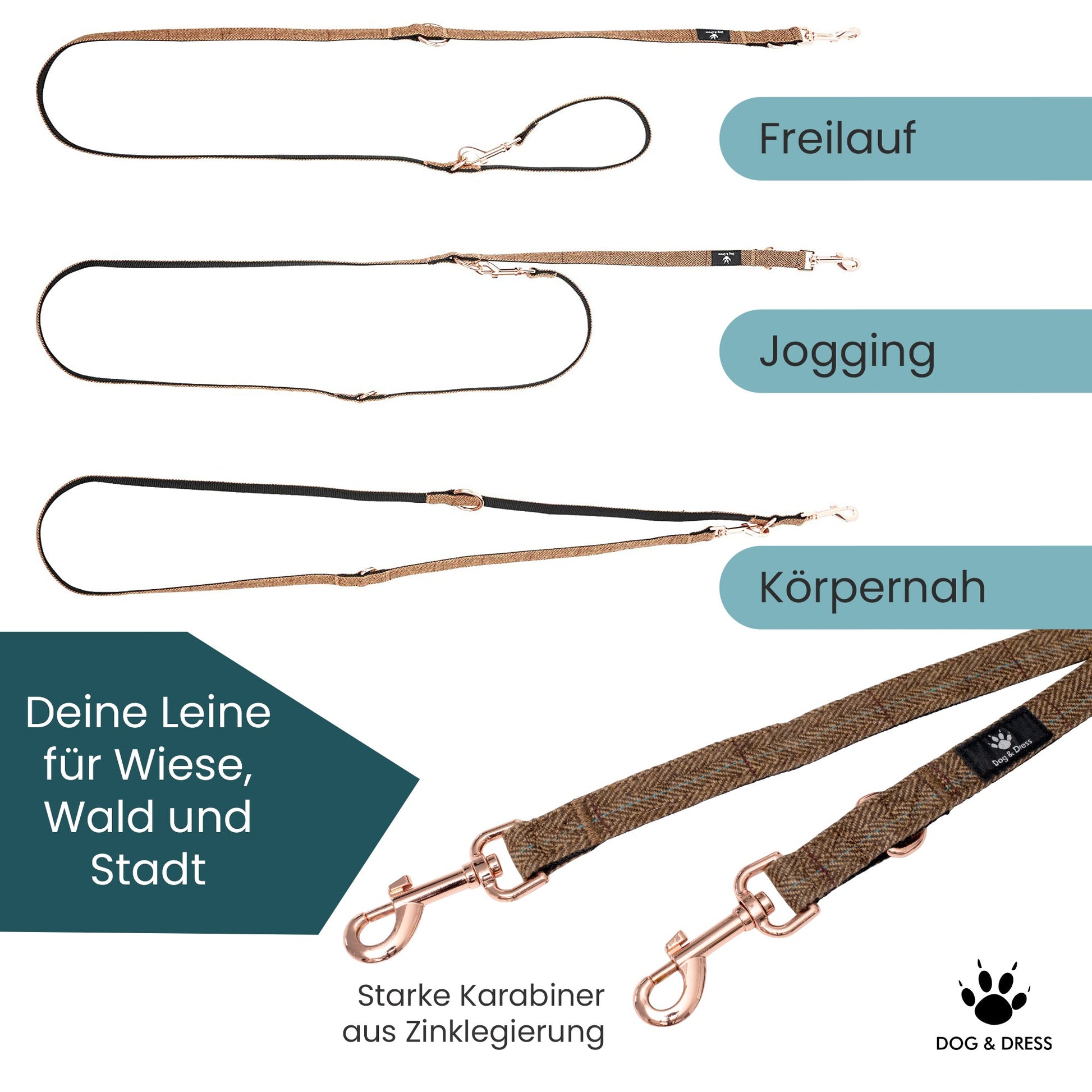 Hundehalsband + Leine Set "Argos" inkl. Geschenkbox - Dog & Dress