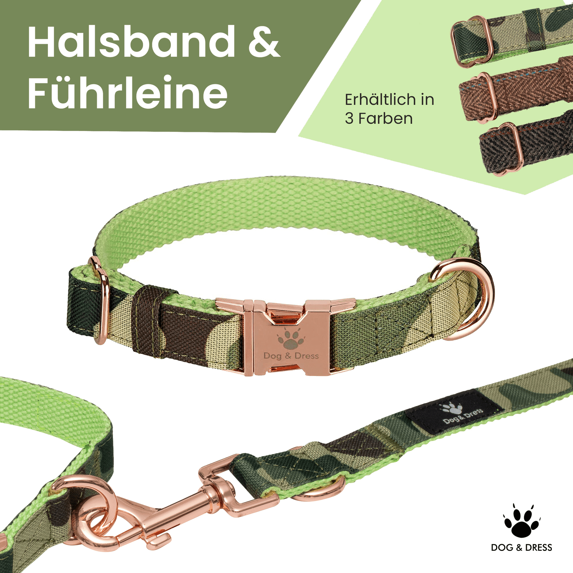 Hundehalsband + Leine Set "Ranger" inkl. Geschenkbox - Dog & Dress